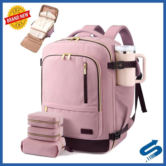 40L Travel Backpack with Garment Bag 3 Packing Cubes Fits 17